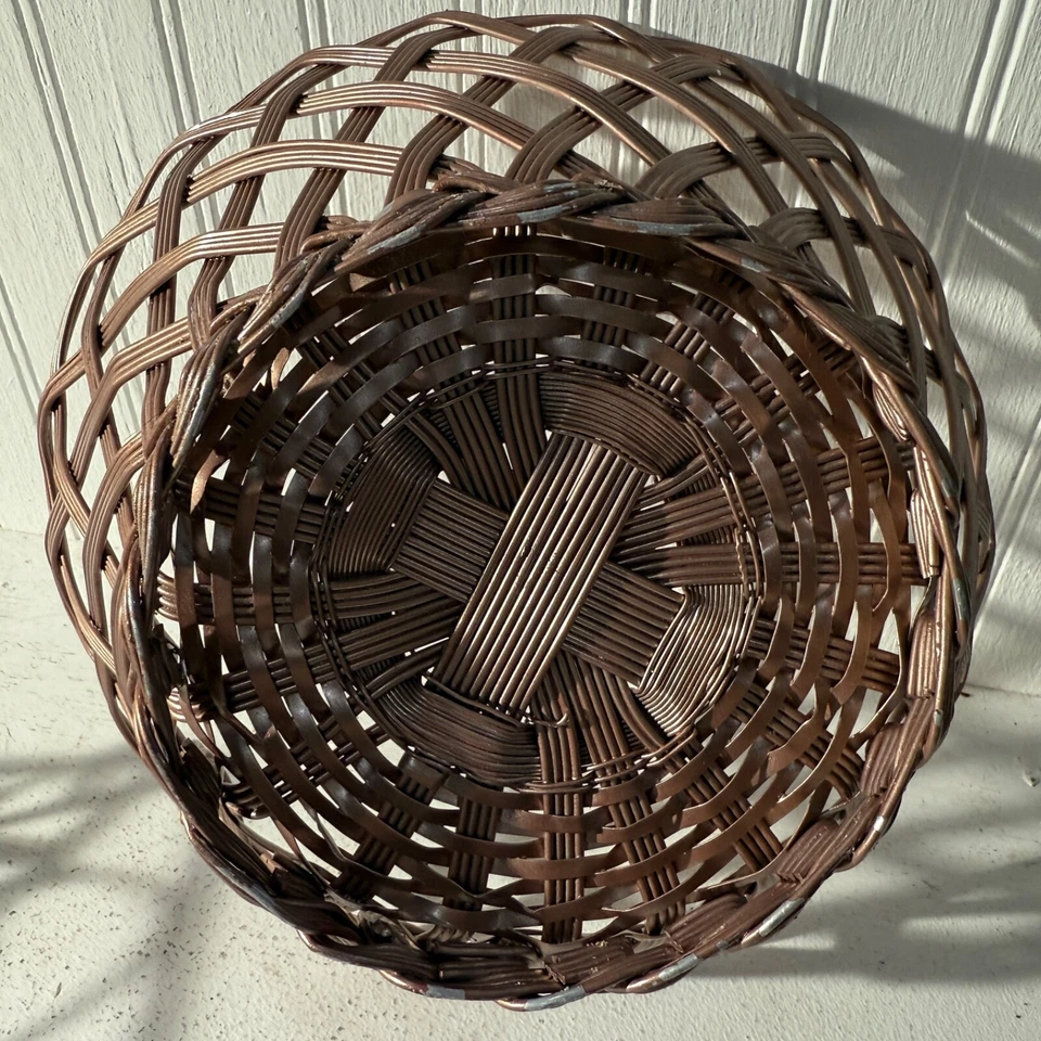 Conjunto de 2 cestas de arame alumínio 9”x4” e guardanapo/letra 7x7” cobre/ouro rosa/boho - Imagem 4 de 4