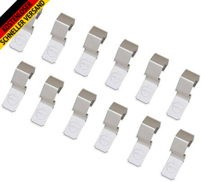 Weck, Set Mit 12 Clips Für Einmachgläser, Silber, Passend Für WECK