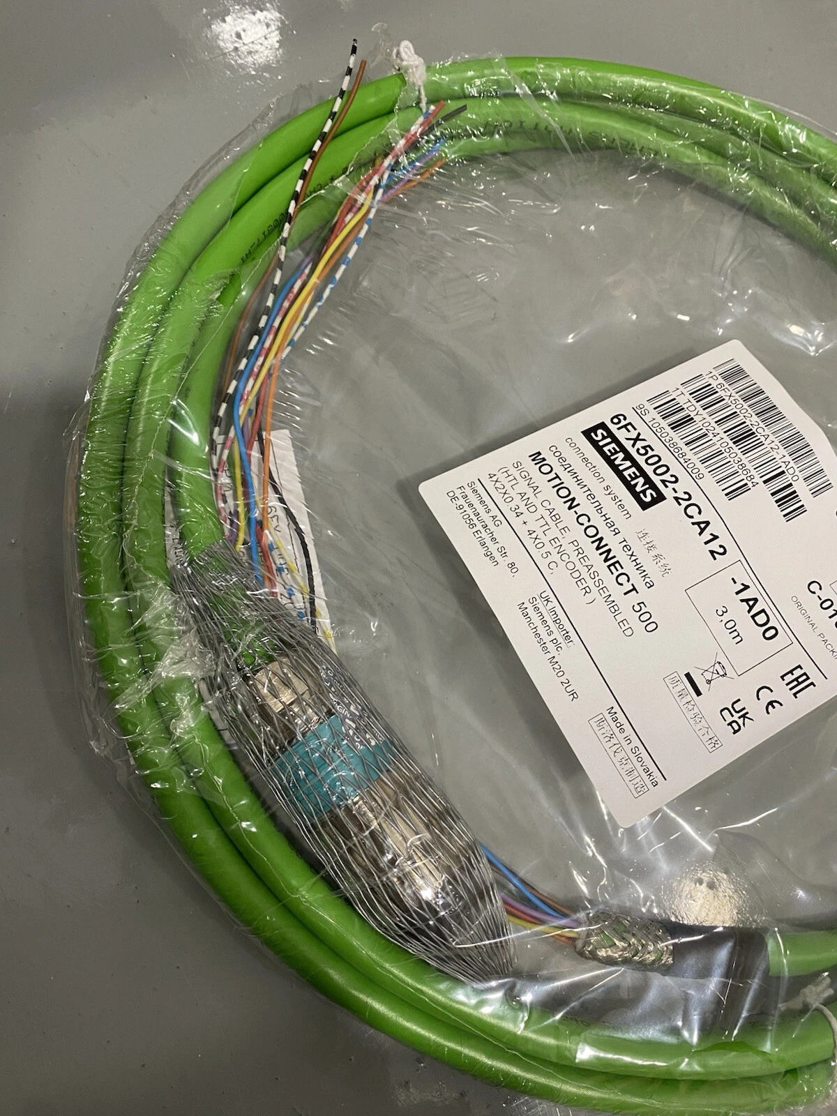 Siemens 6FX5002-2CA12 3m Signal Cable Preassembled HTL & TTL Encoder Brand New 6