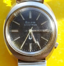 2180 ACCUTRON BULOVA STAINLESS STEEL TUNING FORK MEN'S WATCH N3