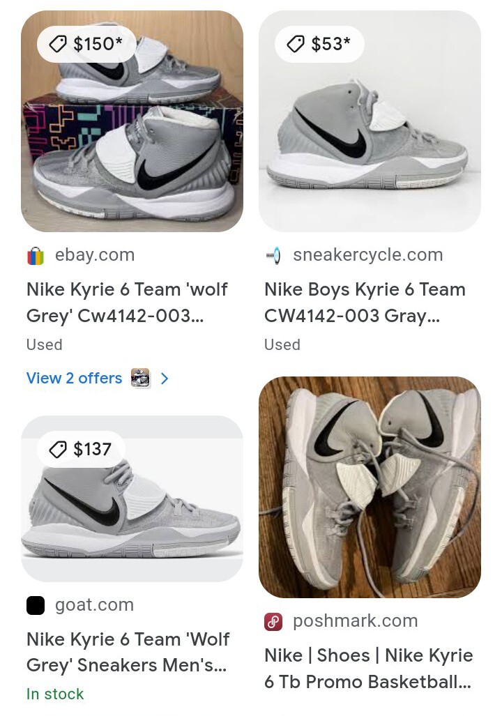 Size 7.5 - Nike Kyrie 6 Team Wolf Gray 2020 | eBay display picture 1