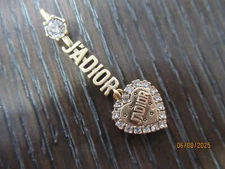 DIOR J'ADIOR ZIP PULL CHARM GOLD tone, METAL , SO PRETTY 1.75 INCH