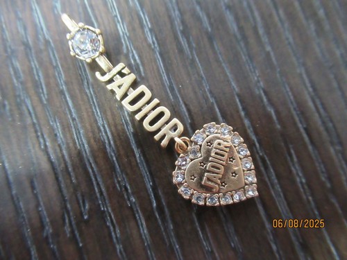 DIOR J'ADIOR REISSVERSCHLUSS ANHÄNGER GOLDFARBEN, METALL, SO HÜBSCH 1,75 ZOLL