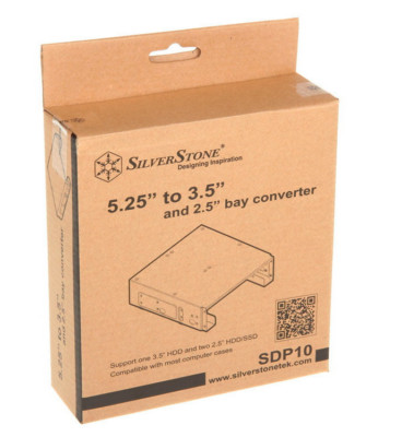 Silverstone SST-SDP10B Bay Converter 5,25 to 3,5 plus 2x 2,25 Zo - NEU - OVP