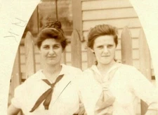 Mother Daughter Portrait Standing Pose Standing Vintage RPPC AU1