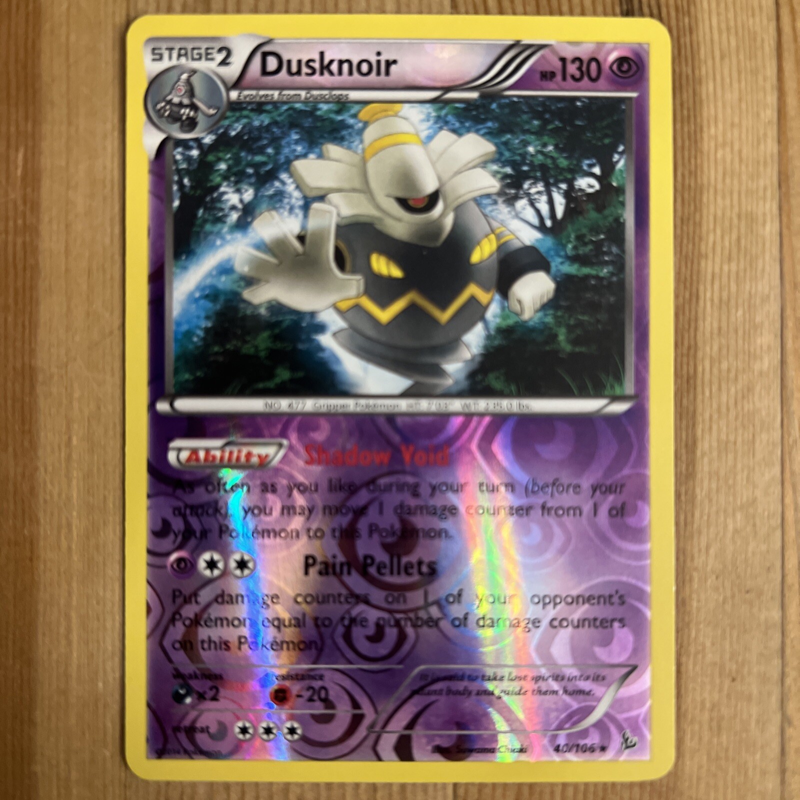 Pokemon - FlashFire - Reverse Holo - Dusknoir - 40/106 - Near Mint-