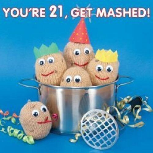 funny 21 twenty one card get mashed knit & purl