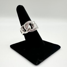 925 Sterling Silver Twist Rope Chain Link Ring sz 8.75 CP1012366