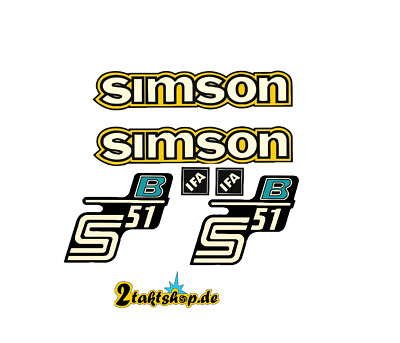 Simson S51 Dekorsatz Grau - Original Aufkleber Set 12V