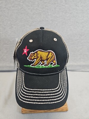 Nwt Quake City Caps California Republic Bear Adjustable Cap Hat (2s7)