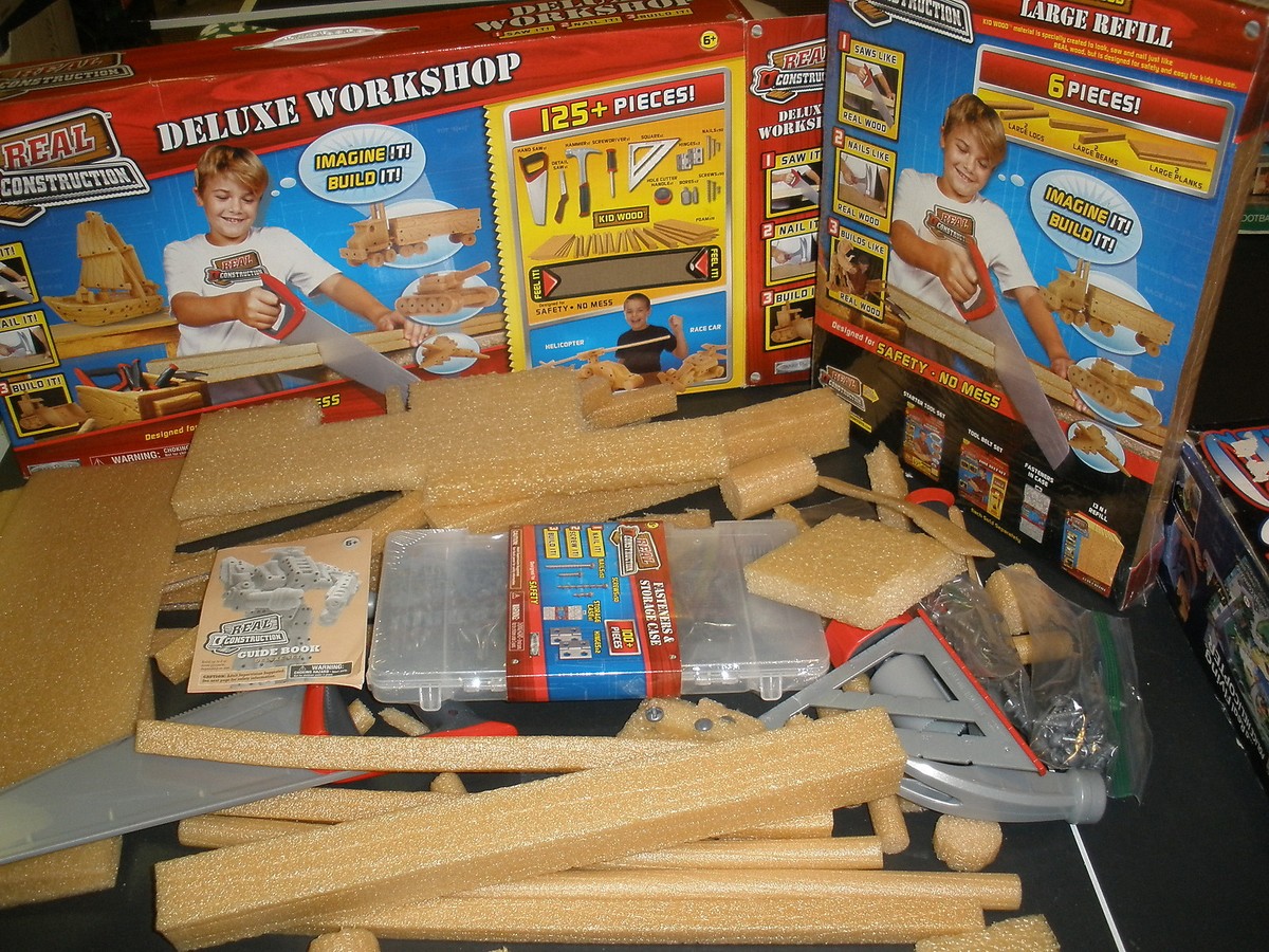 NEW Real Construction Kid Wood Large Refill used Deluxe Workshop