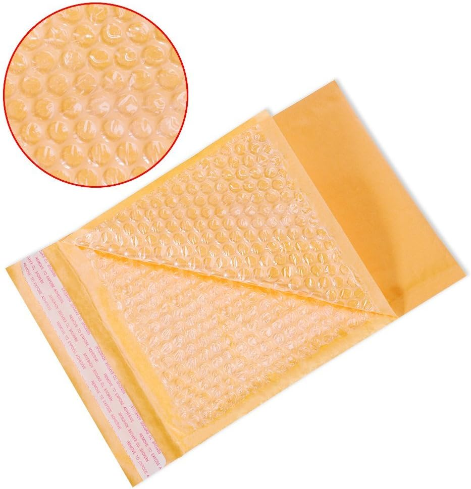 Small Padded Envelopes 3X5 Pack of 20 Bubble Yellow Kraft Bag