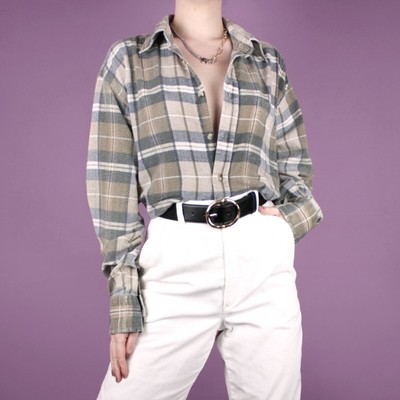 VINTAGE Mens Womens Check Cotton 