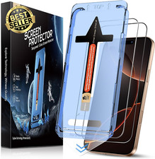 2 Pack iPhone 16 Pro 6.3" Tempered Glass Screen Protector, Bubble-Free