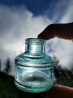 Old CARTER'S INK WELL! Antique Light Green Ink Bottle! Late 1890's