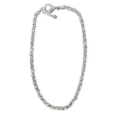 Judith Ripka Sterling Silver Bar Toggle Chain Necklace 18 Inches