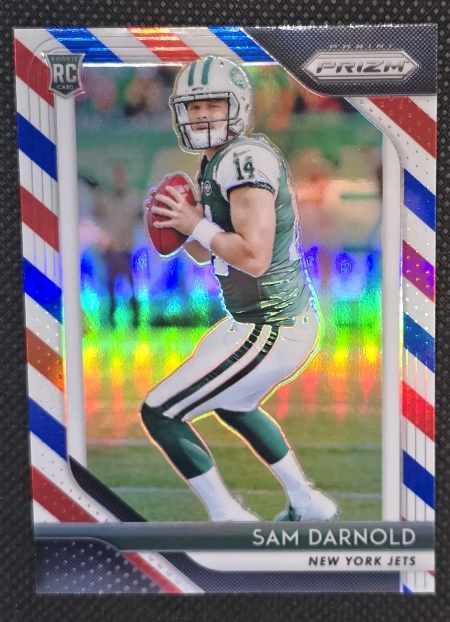 2018 Prizm Red White Blue Sam Darnold #203 Refractor Jets Vikings MVP Mirrored