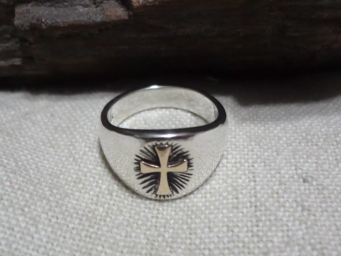 JAMES AVERY RETIRED RADIANT CROSS 925 STERLING SILVER 14K GOLD