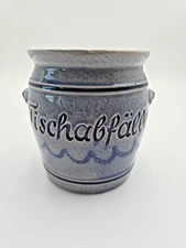 Vtg Westerwald SaltGlazed Stoneware Crock tischabfalle=table scraps orig sticker