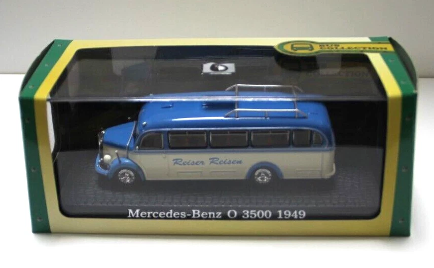 ATLAS COLLECTION 1:72 BUS DIE CAST MERCEDES BENZ 0 3500 1949 BLU 106 EDI 4 - Immagine 2 di 2
