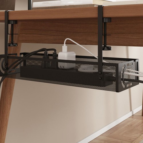 under Table Storage Rack Cord Basket Wire Management Desk Cable Organizer - Afbeelding 2 van 12