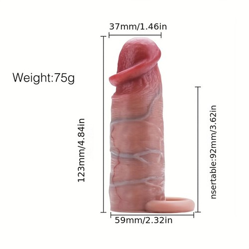 Male Cock-Girth-Enlarger-Enhancer-Big Penis-Extension-Extender Sheath Sleeve Men - Picture 6 of 17