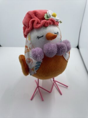 2023 Way to Celebrate EASTER FABRIC BIRDS Tabletop Decoration 6'' Tall