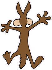 Wile E. Coyote Smashed into Wall Vinyl Bumper Sticker Window Decal Multi Sizes