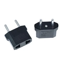 5 Pack US USA to EU Euro Europe Power Jack Wall Plug Converter Travel Adapter 