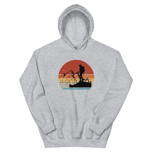 Hot Girls Hike Retro Sunset Unisex Hoodie - Picture 34 of 43