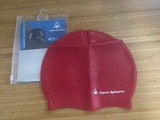 BRAND NEW Aqua Sphere Classic Silicone Adult Swim Cap, Red