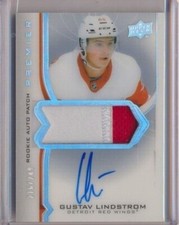 2020-21 Upper Deck Premier Rookie Auto Patch Gustav Lindstrom /249 Red Wings