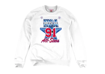 Mitchell Et Ness All Star 1991 ASG Sweatshirt En Fleece Blanc Neuf - Photo 1/2