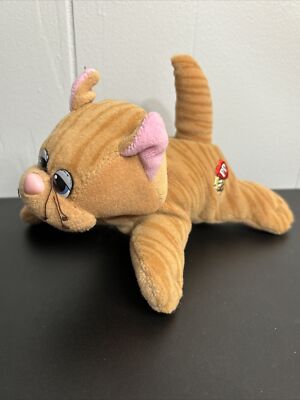 VINTAGE Tonka 1980's Pound Purries Orange Striped Tabby Cat Plush Stuffed