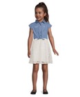 Sweet Butterfly Girls Denim And Lace Tulle Tie Front Dress Size 6X NWT — photo 1