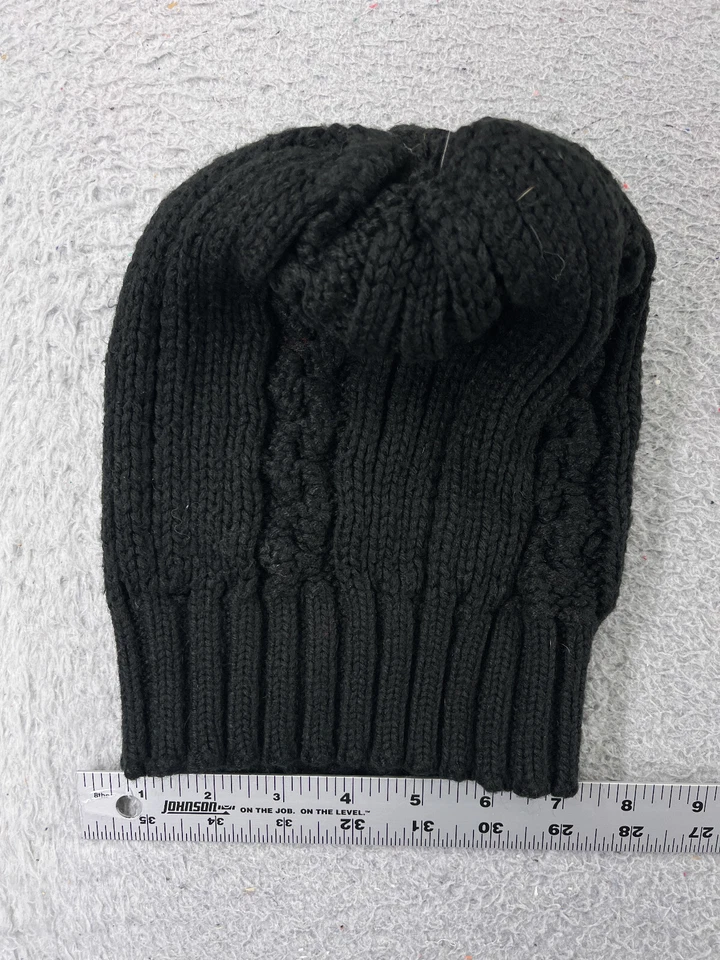 Gorro Merona Toque Mujer Talla Única Negro Tejido con Cable 100% Acrílico Nieve Esquí Pom Foto 4 de 4