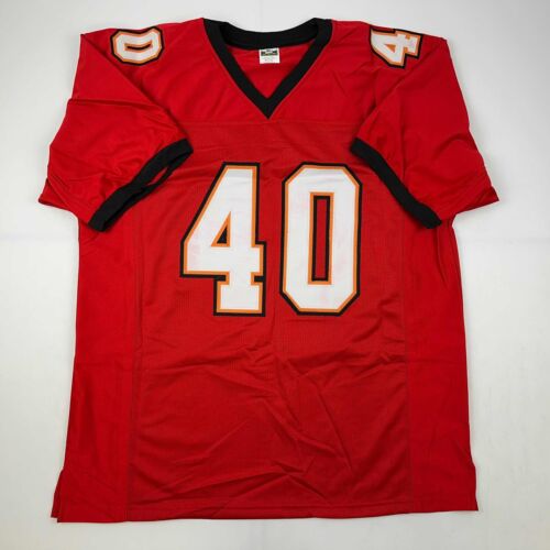 Facsimile Autographed Mike Alstott Tampa Bay Red Reprint Jersey Size Men's XL - Picture 3 of 4