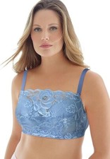 NWOT Comfort Choice Lace Wireless Back Hook French Blue Cami Bra Size 36DD