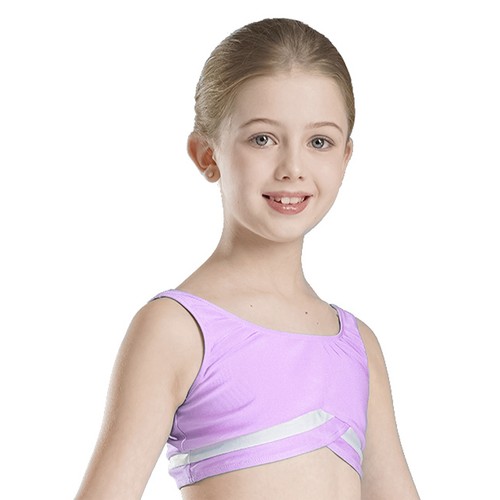 Girls Crop Top Kids Vest U Neck Shirt Jogging Bra Stage Performance Tank Yoga - Picture 51 of 64
