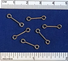 Toy Model Horse Tack MEDIUM CONNECTORS / SLOBBER BARS - Silver-toned SET-OF-6