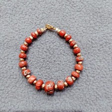 Coral Beads Bracelet 100 Natural Coral Beaded Bracelet Italian Handmade Bracelet