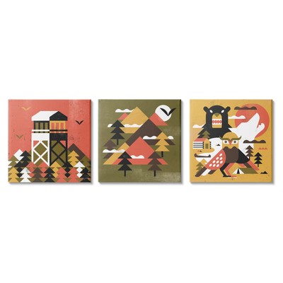 ' Rustic Forest Animal Camp Adventure Geometric Shapes, Designed by Robert Jo...