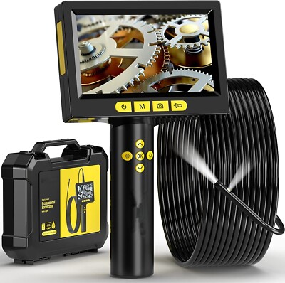 Dual Lenses HD 1080P Borescope Endoscope Inspection Camera Screen & 64GB TF Card