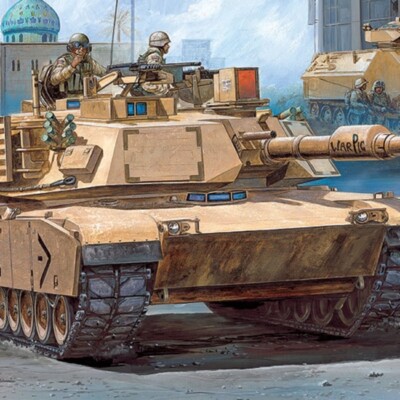 Academy Hobby Modellbausatz - 1/35 M1A1 Abrams [Irak 2003] - U.S. Army & Mari...