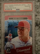 2017 Panini Donruss Optic Mike Trout - Carolina Blue 3/50 -DK - PSA 10