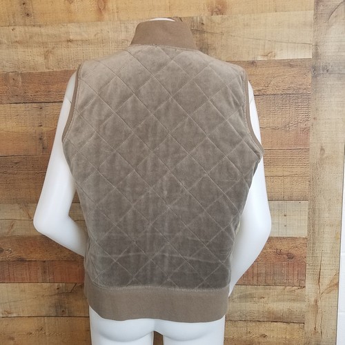 Liz & Co. Womens Gray Quilted Velour Vest Size XL Zip Up Sleeveless Claiborne - Picture 6 of 10