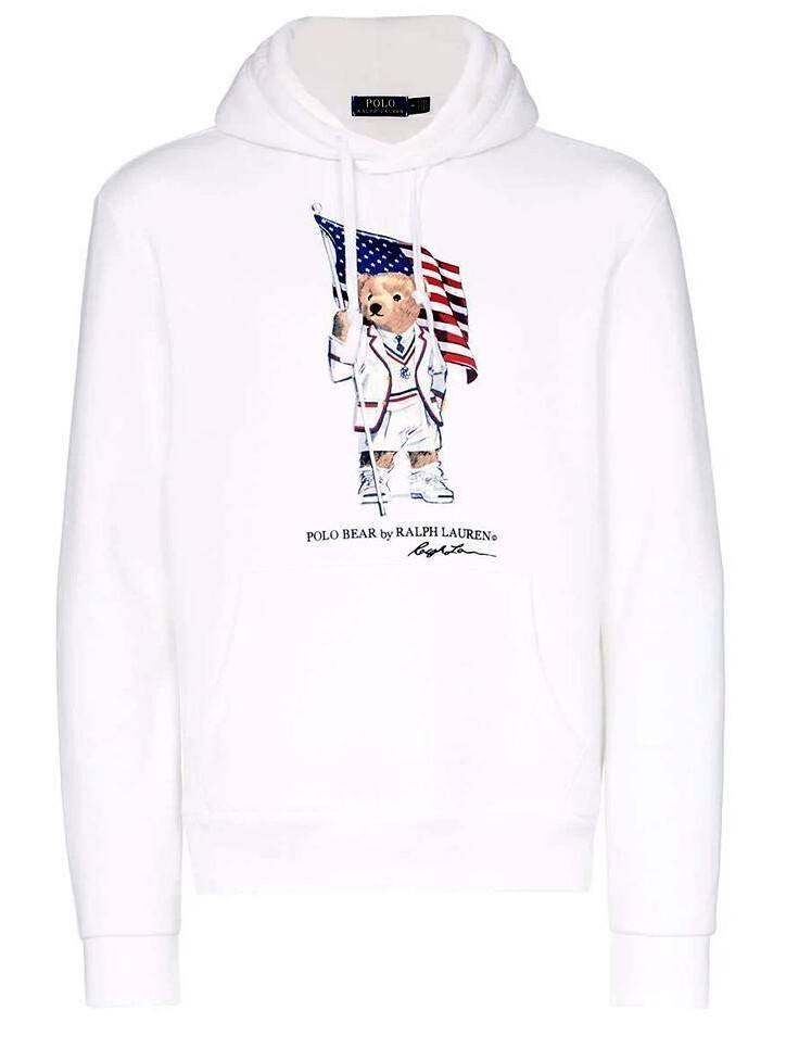 Polo Ralph Lauren Ltd Ed Olympic Team USA Flag Bear Fleece Hoodie