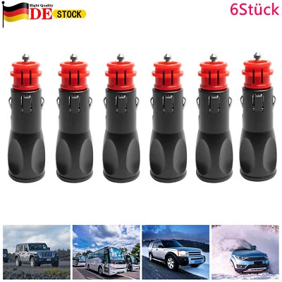 6 Stück KFZ Stecker für Zigarettenanzünder Auto Adapter PKW Wohnmobil 12V 24V DE