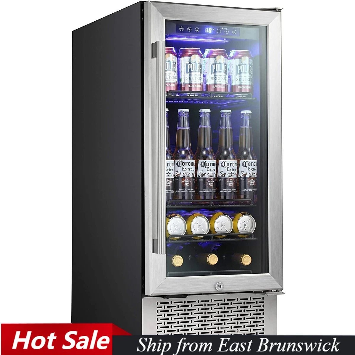Mini fridge clear sales glass