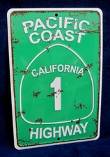 PACIFIC COAST HIGHWAY - *US MADE* Embossed Sign - Man Cave Garage Bar Wall Decor